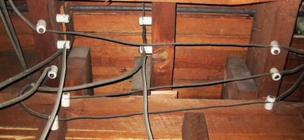 knob and tube wiring in an old home - wilcox-electric-dc