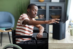 People with special needs use smart technology at home wilcox electric dc